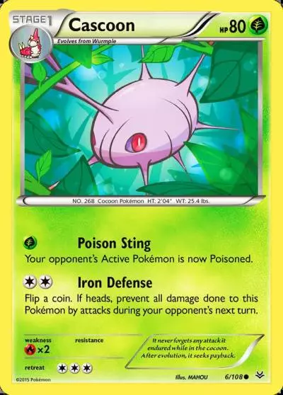 Cascoon 6/108 Roaring Skies Pokemon card