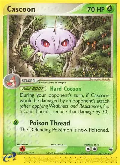 Cascoon 26/109 Ruby & Sapphire Pokemon card