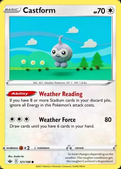 Castform 121/198 Chilling Reign Pokemon card