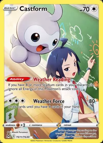 Castform TG11/30 Lost Origin Trainer Gallery Pokemon card
