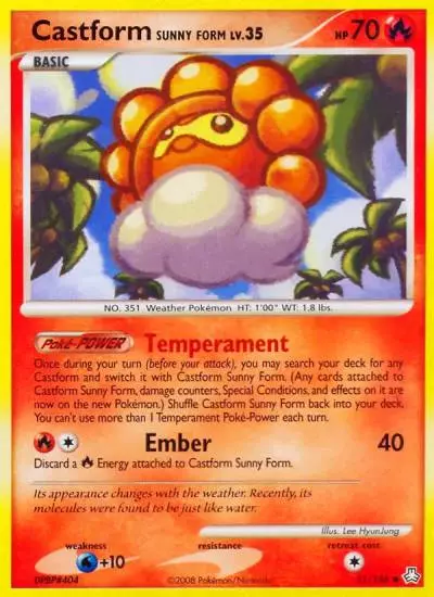 Castform Sunny Form 51/146 Legends Awakened Pokemon card