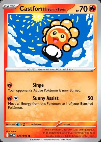 Castform Sunny Form 20/191 Surging Sparks Pokemon card