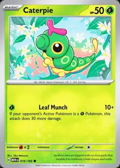 Caterpie 10/165 151 Pokemon card