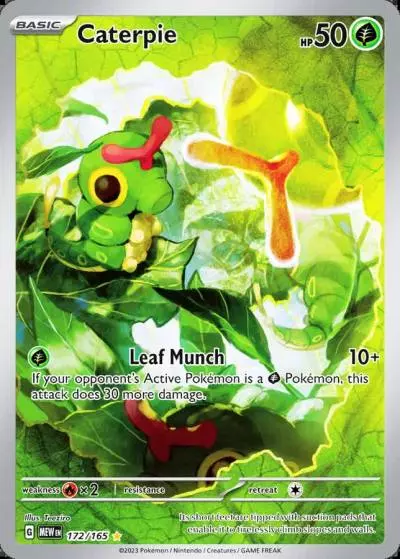 Caterpie 172/165 151 Pokemon card