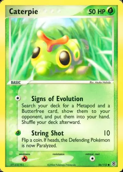 Caterpie 56/112 FireRed & LeafGreen Pokemon card