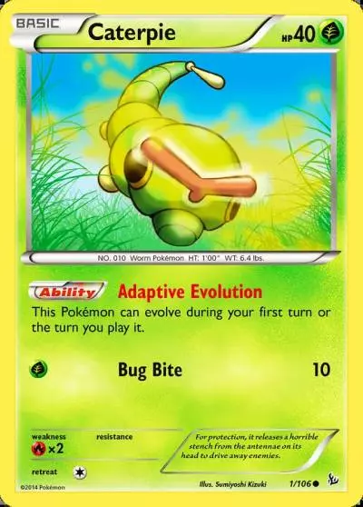 Caterpie 1/106 Flashfire Pokemon card