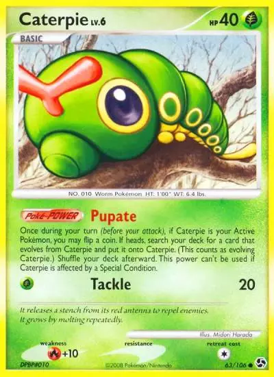 Caterpie 63/106 Great Encounters Pokemon card