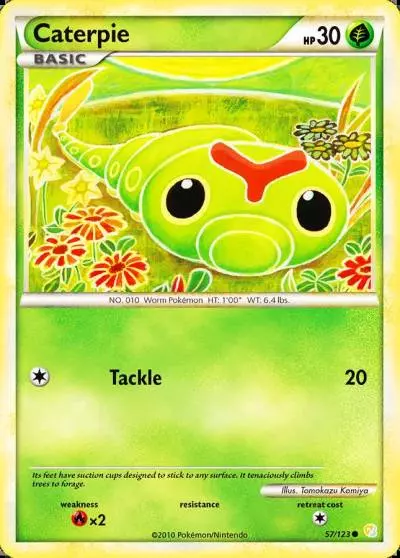 Caterpie 57/123 HeartGold & SoulSilver Pokemon card