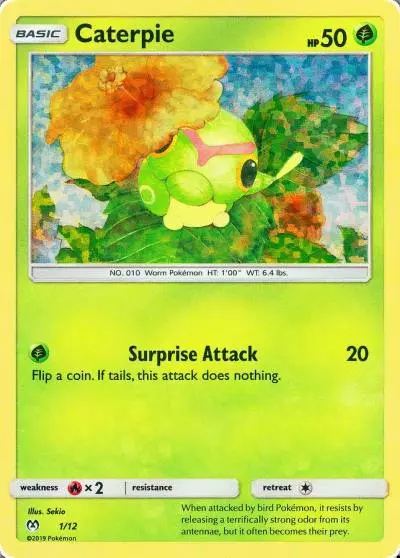 Caterpie 1/12 McDonald's Collection 2019 Pokemon card