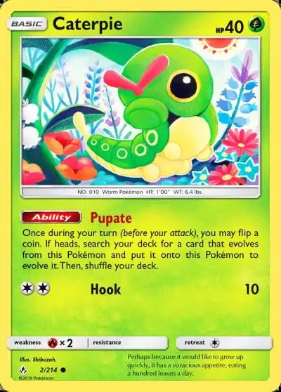 Caterpie 2/214 Unbroken Bonds Pokemon card