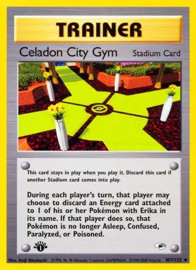 Celadon City Gym 107/132 Gym Heroes Pokemon card