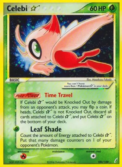 Celebi ★ 100/100 Crystal Guardians Pokemon card