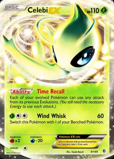 Celebi-EX 9/149 Boundaries Crossed Pokemon card