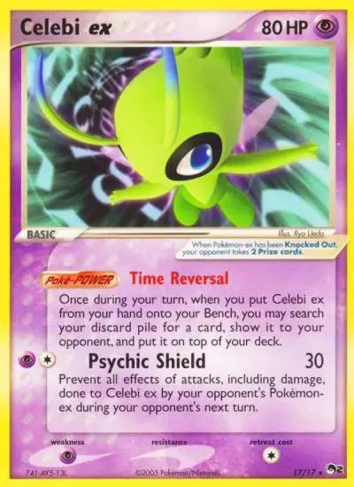 Celebi ex 17/17 POP Series 2 Pokemon card