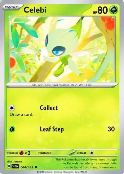 Celebi 4/142 Stellar Crown Pokemon card