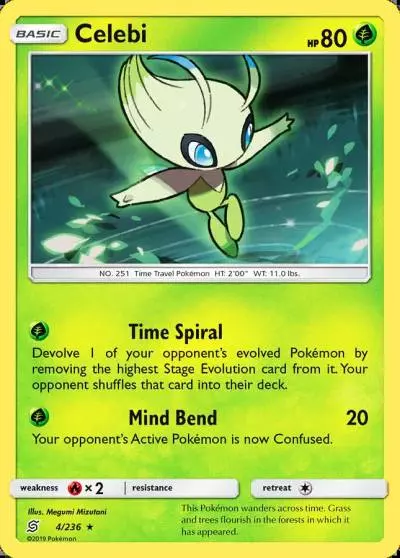 Celebi 4/236 Unified Minds Pokemon card