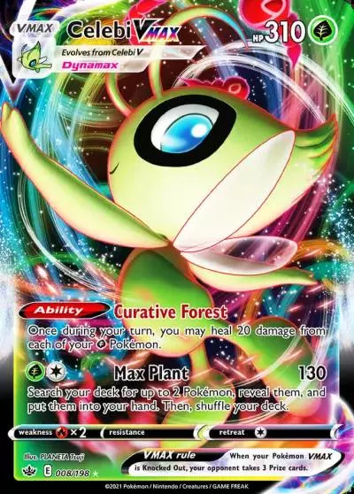 Celebi VMAX 8/198 Chilling Reign Pokemon card