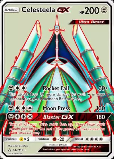 Celesteela-GX 144/156 Ultra Prism Pokemon card