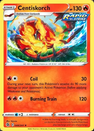 Centiskorch 48/264 Fusion Strike Pokemon card