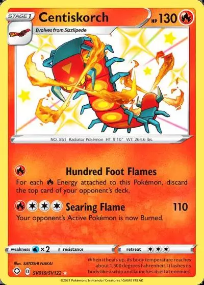 Centiskorch SV019/122 Shining Fates Shiny Vault Pokemon card