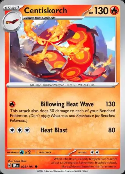 Centiskorch 28/191 Surging Sparks Pokemon card