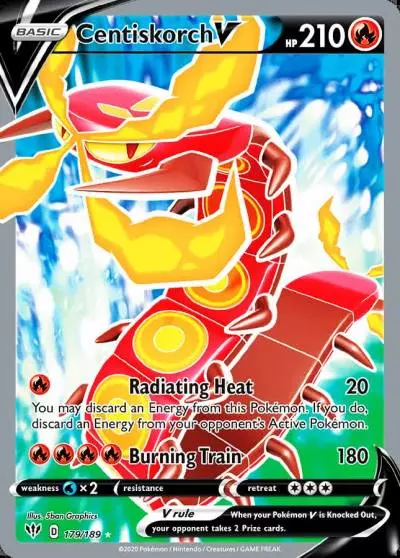 Centiskorch V 179/189 Darkness Ablaze Pokemon card