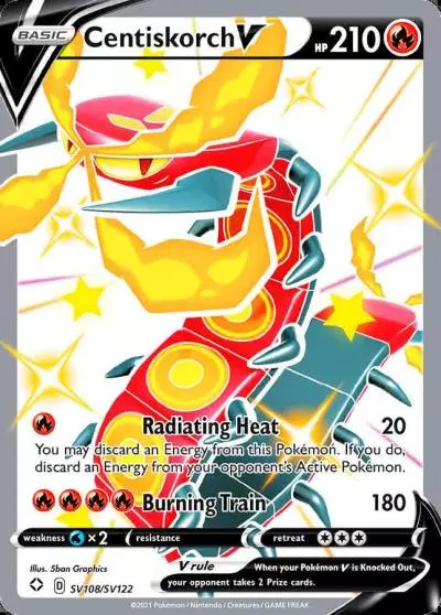 Centiskorch V SV108/122 Shining Fates Shiny Vault Pokemon card