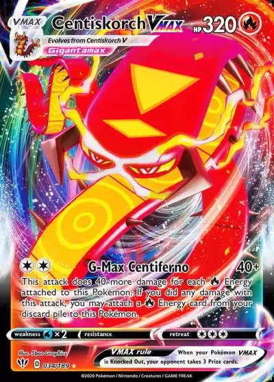 Centiskorch VMAX 34/189 Darkness Ablaze Pokemon card