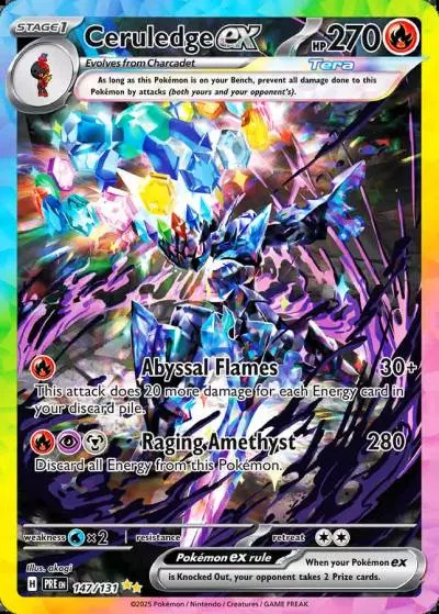 Ceruledge ex 147/131 Prismatic Evolutions Pokemon card