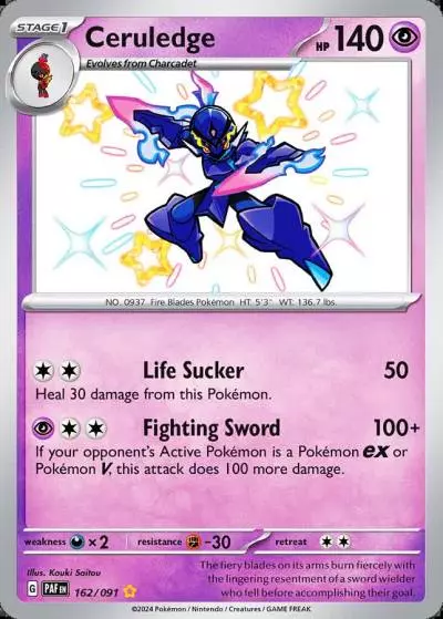 Ceruledge 162/91 Paldean Fates Pokemon card