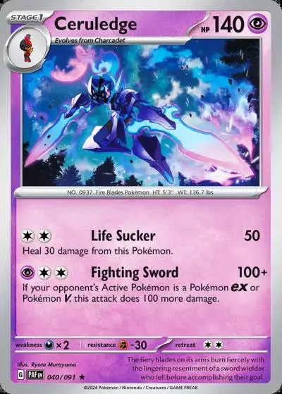 Ceruledge 40/91 Paldean Fates Pokemon card