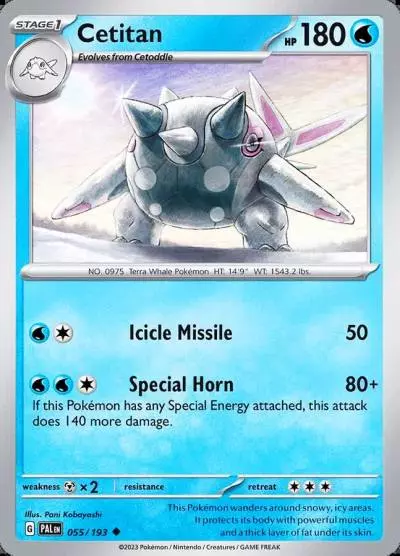 Cetitan 55/193 Paldea Evolved Pokemon card