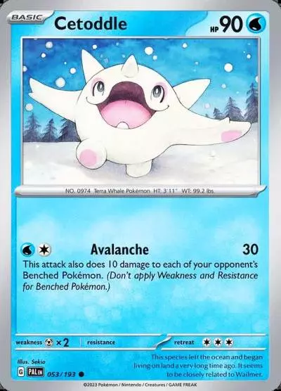 Cetoddle 53/193 Paldea Evolved Pokemon card