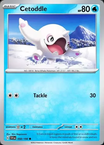Cetoddle 58/198 Scarlet & Violet Pokemon card