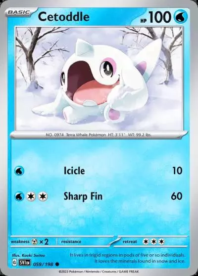 Cetoddle 59/198 Scarlet & Violet Pokemon card
