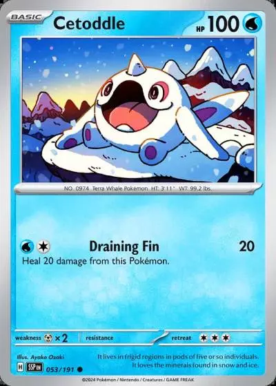 Cetoddle 53/191 Surging Sparks Pokemon card