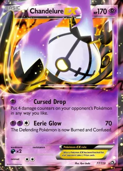 Chandelure-EX 77/113 Legendary Treasures Pokemon card