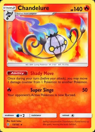 Chandelure 13/145 Guardians Rising Pokemon card
