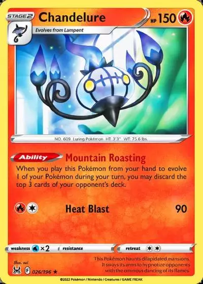 Chandelure 26/196 Lost Origin Pokemon card
