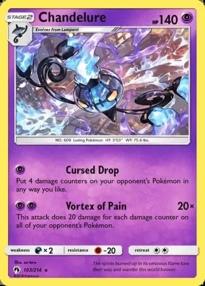Chandelure 103/214 Lost Thunder Pokemon card
