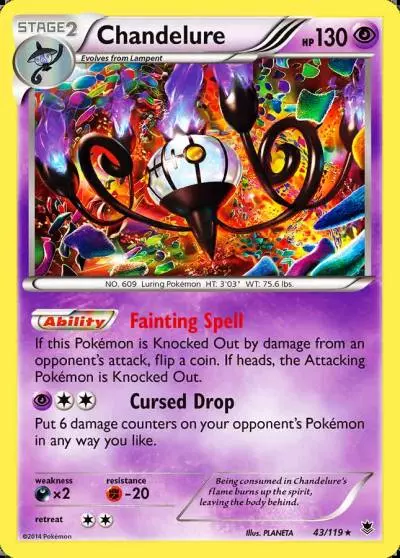 Chandelure 43/119 Phantom Forces Pokemon card