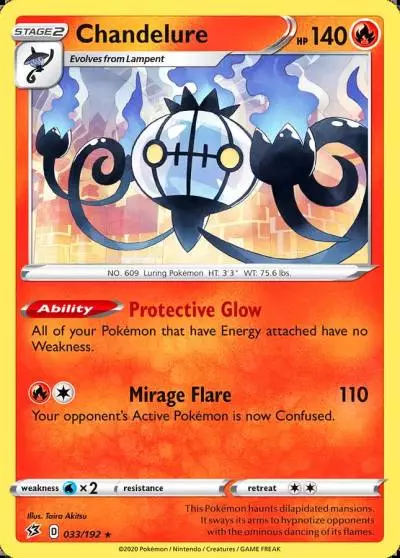 Chandelure 33/192 Rebel Clash Pokemon card