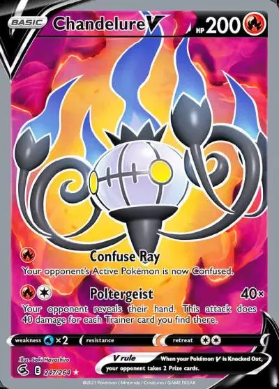 Chandelure V 247/264 Fusion Strike Pokemon card