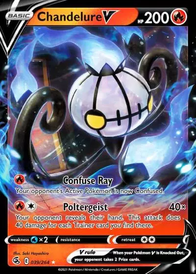 Chandelure V 39/264 Fusion Strike Pokemon card