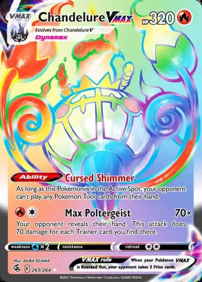 Chandelure VMAX 265/264 Fusion Strike Pokemon card