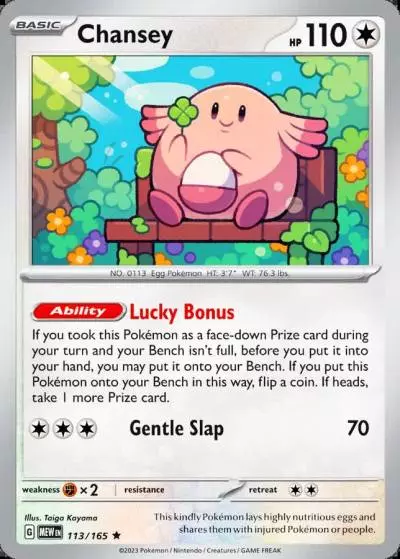 Chansey 113/165 151 Pokemon card