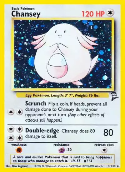 Chansey 3/130 Base Set 2 Pokemon card