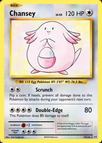 Chansey 70/108 Evolutions Pokemon card