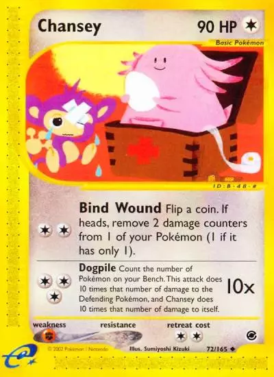 Chansey 72/165 Expedition Base Set Pokemon card