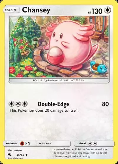 Chansey 46/68 Hidden Fates Pokemon card